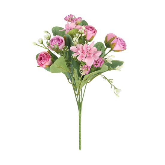 Artificial Peony Exquisite Easy Care Non-withered Fake Flower Floral Arrangement Artificial Rose Flower Simulation Flower Wedding Decor