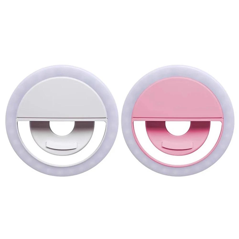 Carga USB Luz de Anillo LED para Selfies Lente para Teléfono Móvil Lámpara de Anillo LED para Selfies para Teléfono iPhone Samsung Xiaomi Huawei Luz para Selfies