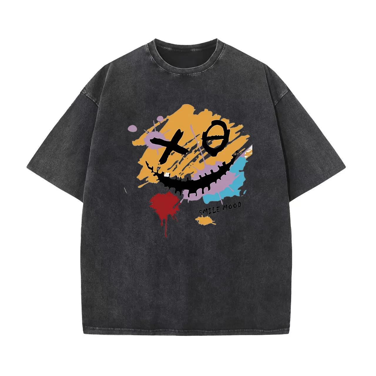 

Oversized Graphic T-Shirt Men Streetwear Paint Graffiti Print Cotton Short Sleeve Round Neck Loose Fit Comfortable Casual 3XL