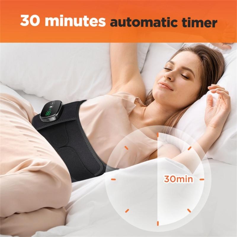 Portable Heating Pad Heated Lumbar Belt with Infrare Light Therapy and Vibrations for Office Worker and Athletes