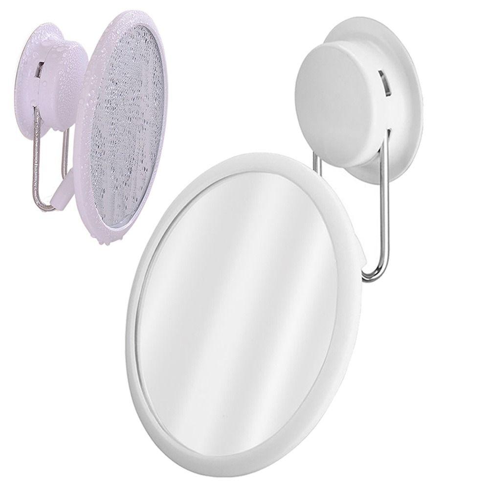 360 Degree Rotation Suction Cup Makeup Mirror Adjustable Waterproof Hanging Round Mirror Reusable Clear Image
