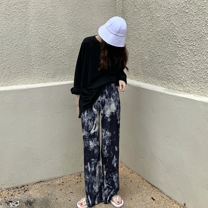 2022 Batik Weitbein Damen Casual Schlankmachende Sommerhose