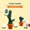 6PCS Cute Coaster Set Table Decoration Accessorie Creative Cactus Shape Cup Mat Heat Insulation Non-slip Tea Coffee Cup Holder