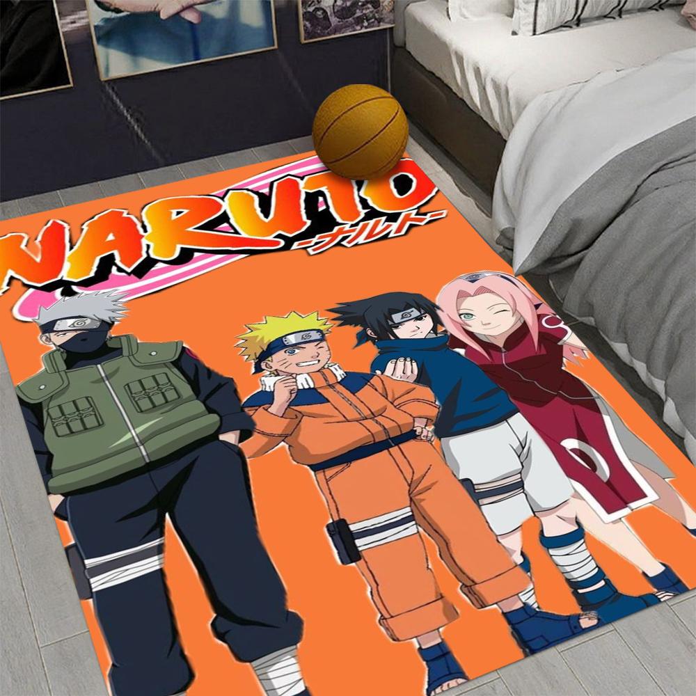 Adventure Anime N-Naruto Carpet for Living Room Decor Man's Cave Bedroom Nonslip Rug Balcony Lounge Floor Mat Fans Gifts