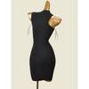 Foreign Trade Original Order Half Turtleneck Bodycon Dress Shoulder Digging Sleeveless Inner Match Sexy Knitting Base Sexy Dress