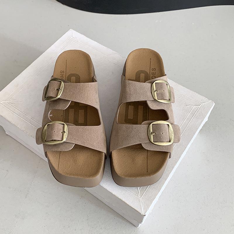 Cool slippers women's summer wear new high-value thick-bottomed versatile beach slippers
