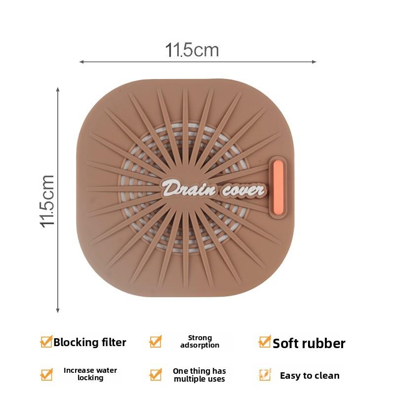 

Filter Screen Floor Drain Cover, Bathroom and Washroom To Block Hair, Kitchen Sink, Drain, Leftover Food and Scraps Model B хаки