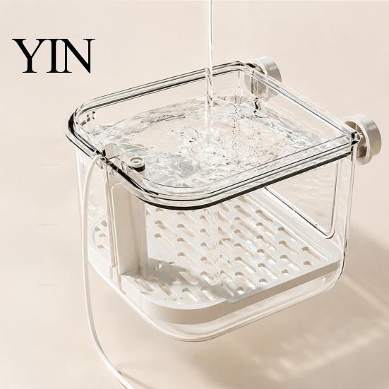 Automatic Bird Waterer Bath, Parrot Shower with Circulating Water, Indoor Rotating Perch for Birds Bath Feeder, Cage Accessory Parakeet Budgie