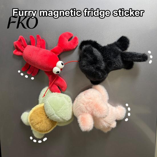 Fluffy Car Dashboard Toy Plush Magnetic Ornament, 15cm Soft Stuffed Animal Decor for Center Console Dashboard, Rearview Mirror, Refrigerator,