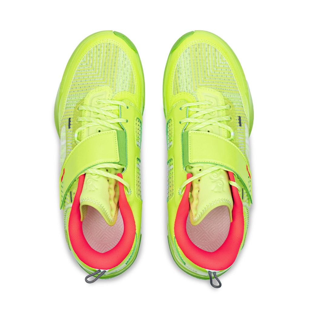 Li Ning Wade Way 808 Fjärde Generationen Ultra Grön Bålgeting Stötdämpande Slitstarka Låga Kolfiberplatta Basketbollsskor Herrsneaker ABAU031-19