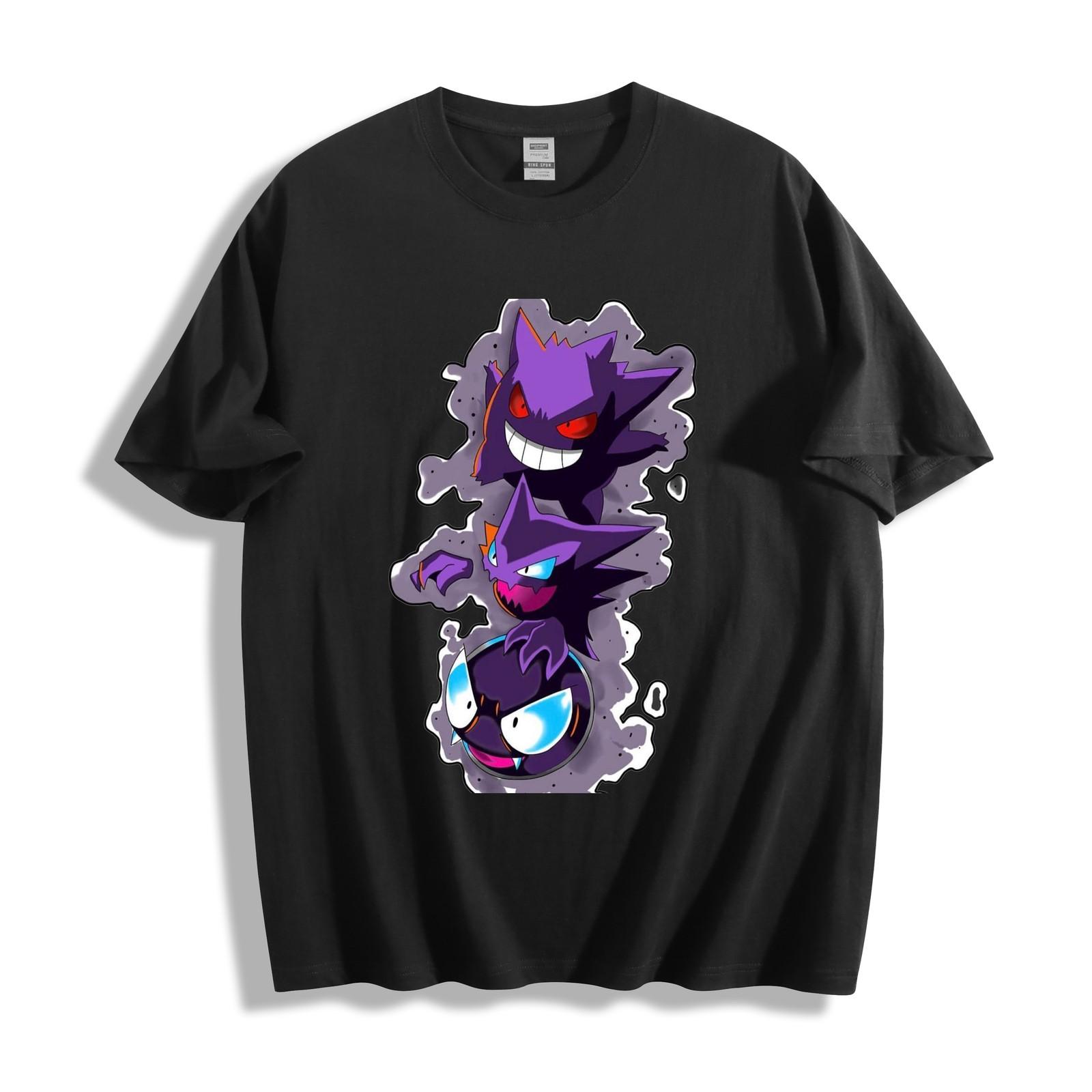 Gengar Evolution Pokémon T-Shirt Mens Womens Tees Top - Ghost Type Trio Unisex Tee 3XL