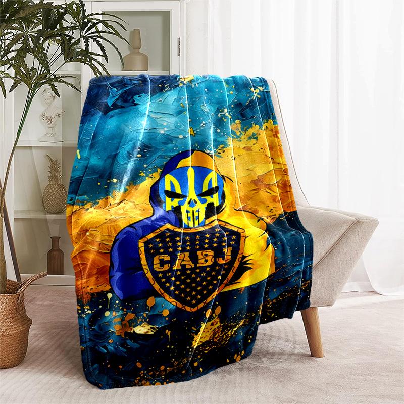 1pc Blanket - Club Atlético Boca Juniors Print Design, Lightweight Blanket for Sofa, Bed- Soft &Warm, Gift for All Seasons