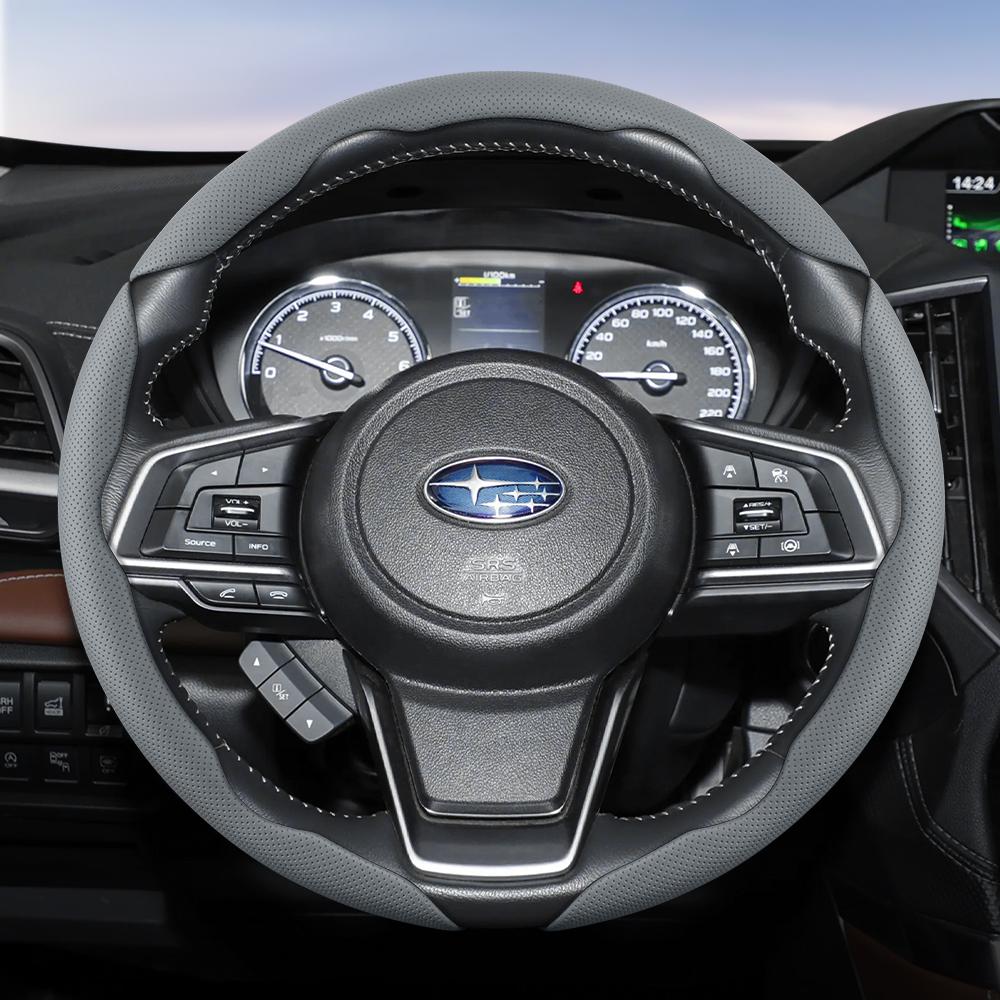 Suitable for SUBARU Breathable Hole Leather Steering Wheel Cover Segmented Outback Forester Impreza Ascent Crosstrek Legacy WRX