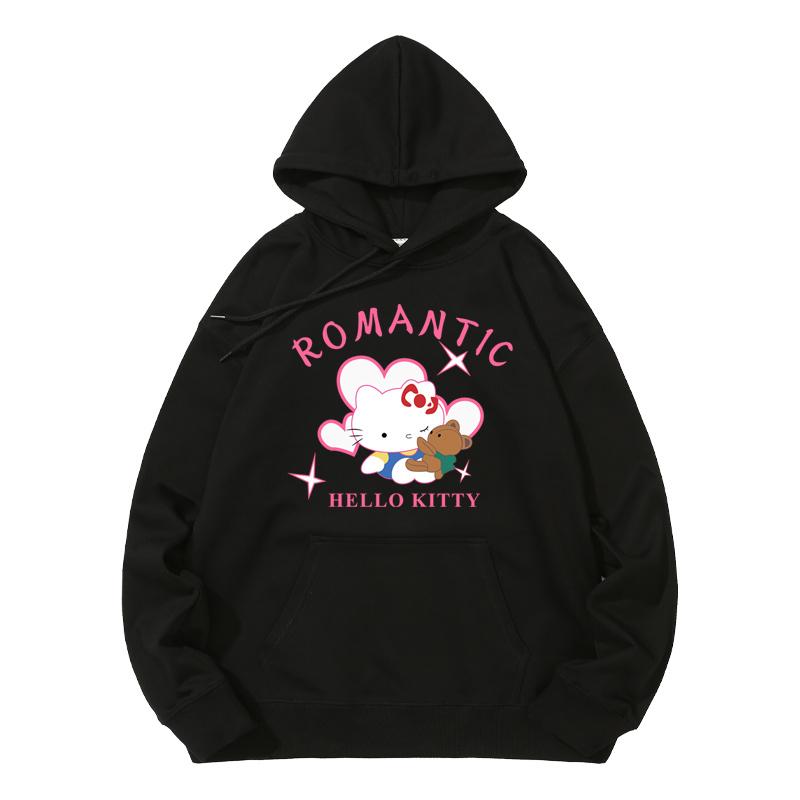 Sanrio Hooded Sweater Spring/Autumn Pompom Purin Cinnamoroll Mymelody HelloKitty Anime Jacket Clothes Hoodies Cute Couple
