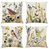 Tropical Green Plant Leaf Leaves Bird Decorative Pillows Cushion Cover For Sofa Home Living Room Decor Pillowcase