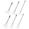Handheld Weeding Rake Stainless Steel Hand Rake with 5 Teeth Heavy Duty Gardening Rake for Cultivating Loosening Soil Spreading Mulch