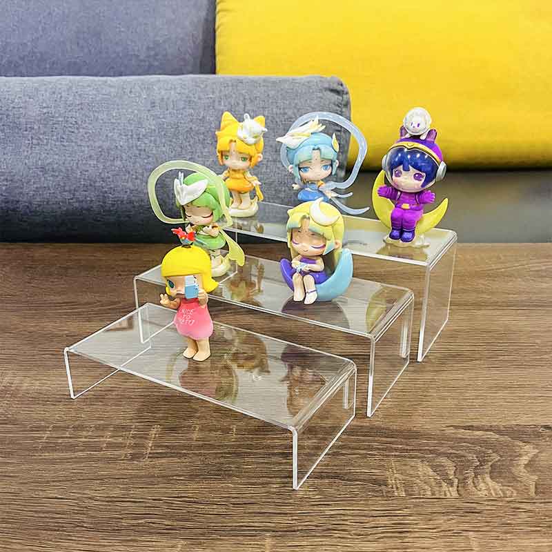 Clear Acrylic Display Risers,3-Tier Risers Stands for Funko Pop Figures Jewelry Showcase Candy Dessert Cake Large