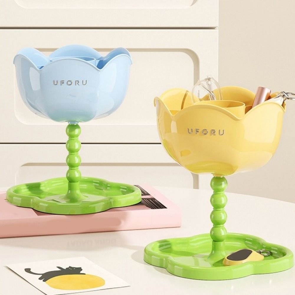 Plastic Flower Shape Storage Rack Space Saving Key Organizer Makeup Brush Storage Box Bedroom