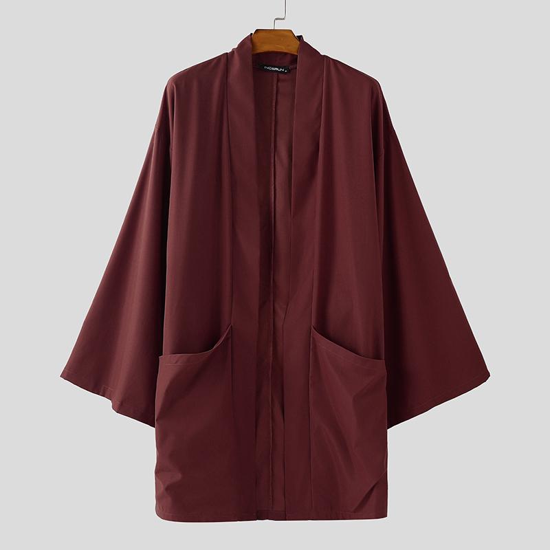 

Кимоно японское мужское INCERUN вино красного