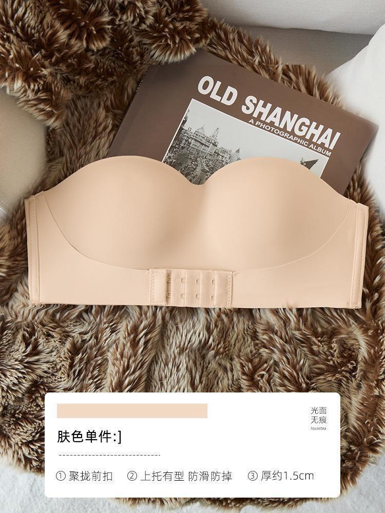 Removable Shoulder Strap Underwear Women's Small Breasts Gather Bras Wrap Tube Tops Invisible Non-slip and Anti-light Beautiful Back Seamless Bra