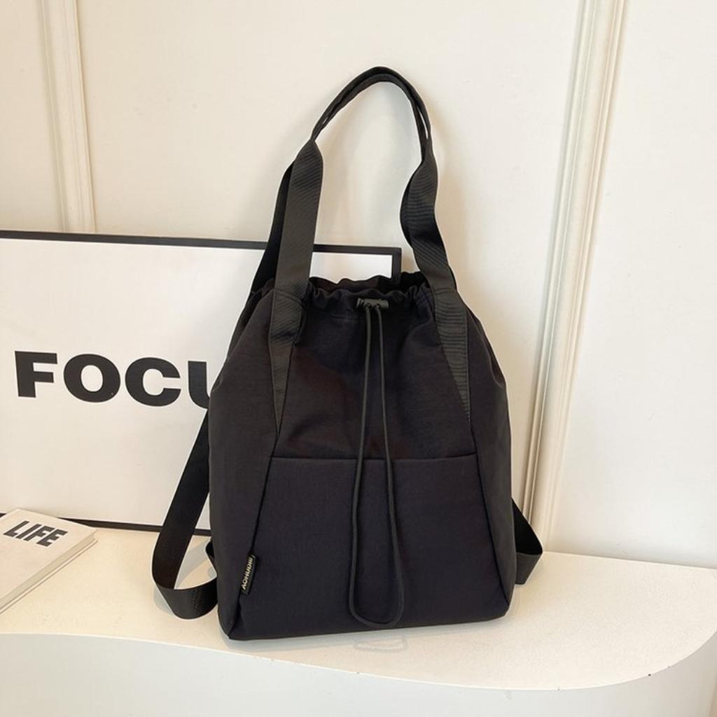Backpack Women Nylon Drawstring Portable Daily Commute