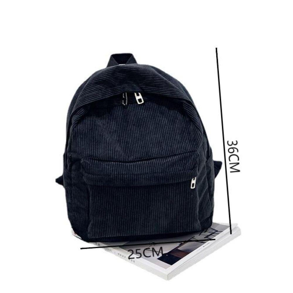 Fashion Large Capacity School Bag Lightweight Multiple Pocket Travel Bag Dacron Corduroy Design Striped Rucksack Teenagers