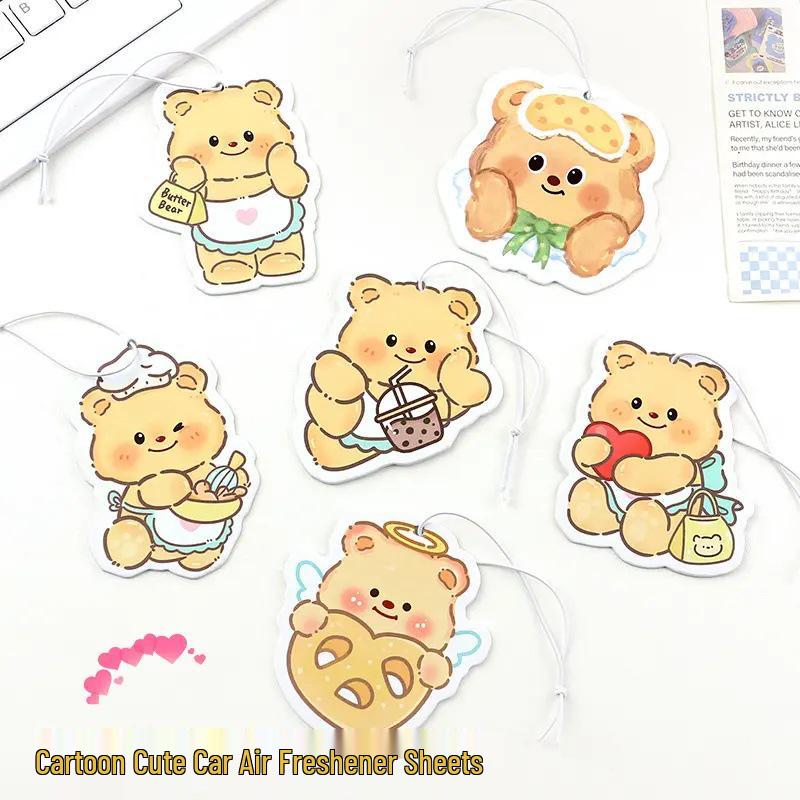 

Кремовый Ароматизатор для Автомобиля с Ароматом Мишки – Милые Ароматерапевтические Листы для Зеркала Заднего Вида или Домашнего Использования