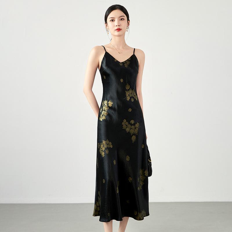 

Высококачественное женское платье-майка из ацетата с принтом во французском стиле Extra Large чёрный