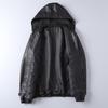Mens Slim Fit Hooded PU Leather Jacket Casual Trendy Biker Coat Daily Wear