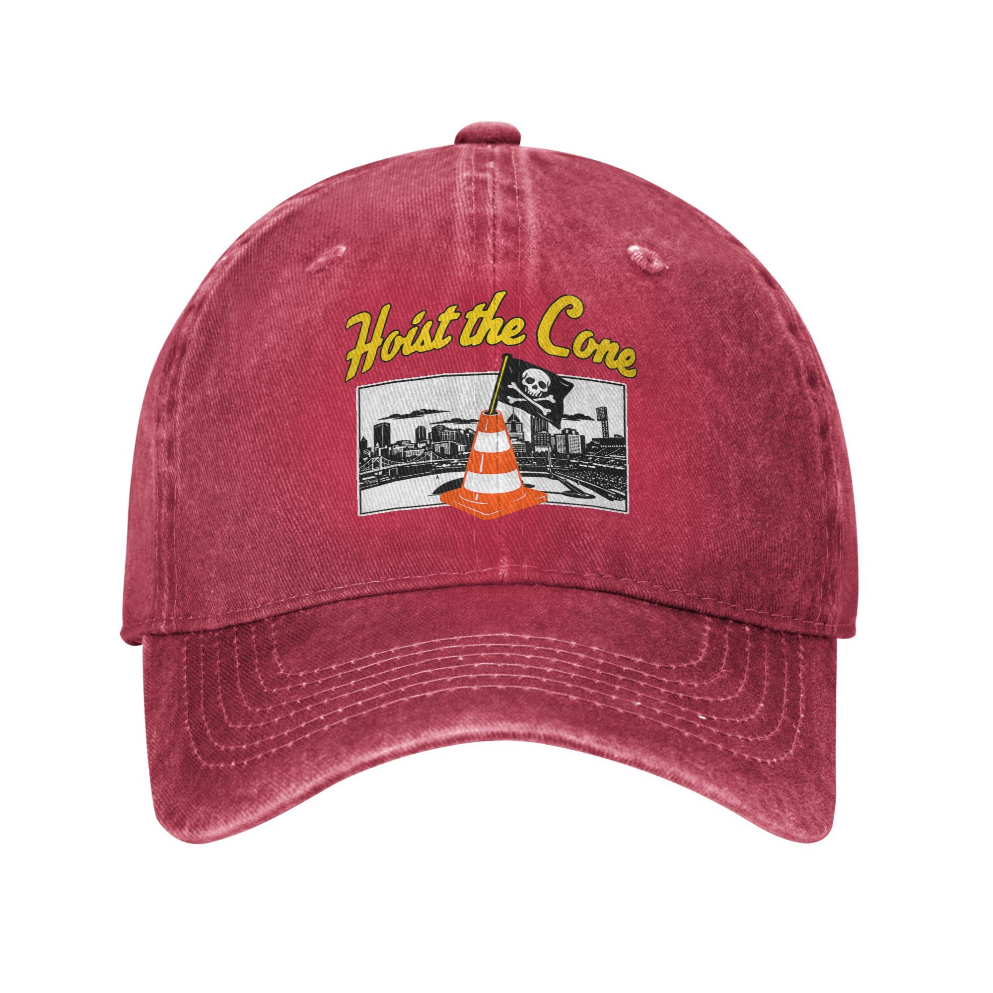 Hoist The Traffic Cone Funny Meme Unisex Women Baseball Caps Distressed Washed Hats Cap Vintage Adjustable Snapback Cap One Size