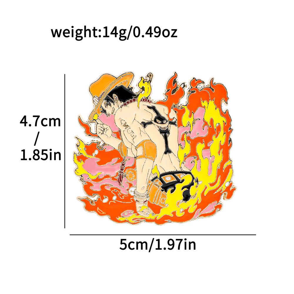 Японский мультяшный персонаж ONE PIECE металлическая значок Адмирал Эйс эмалевая брошь Эйс защита окружающей среды сплав брошь