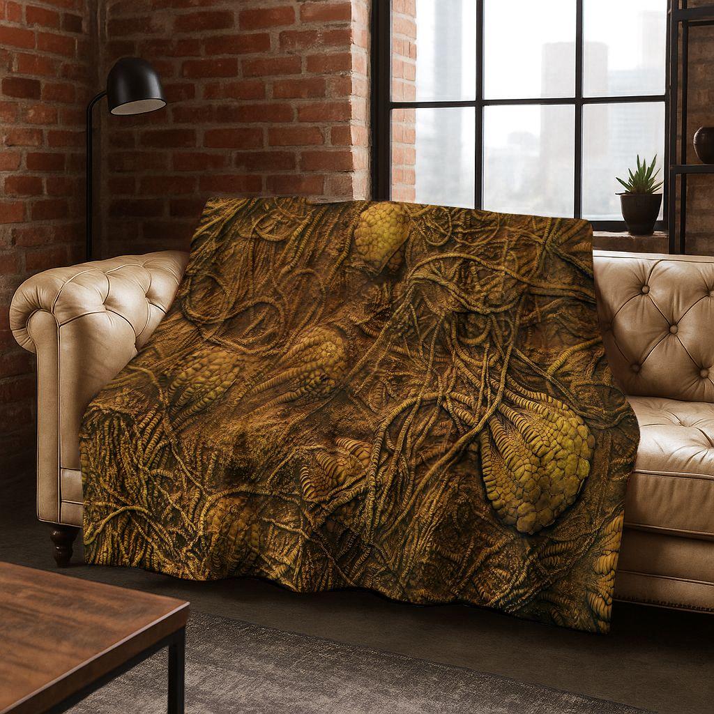 Ancient Creatures Dinosaur Ammonite Fossil Art Flannel Blanket,Cozy Soft Throw Blanket for Home Bedroom Bed Sofa Cover Gift Kid