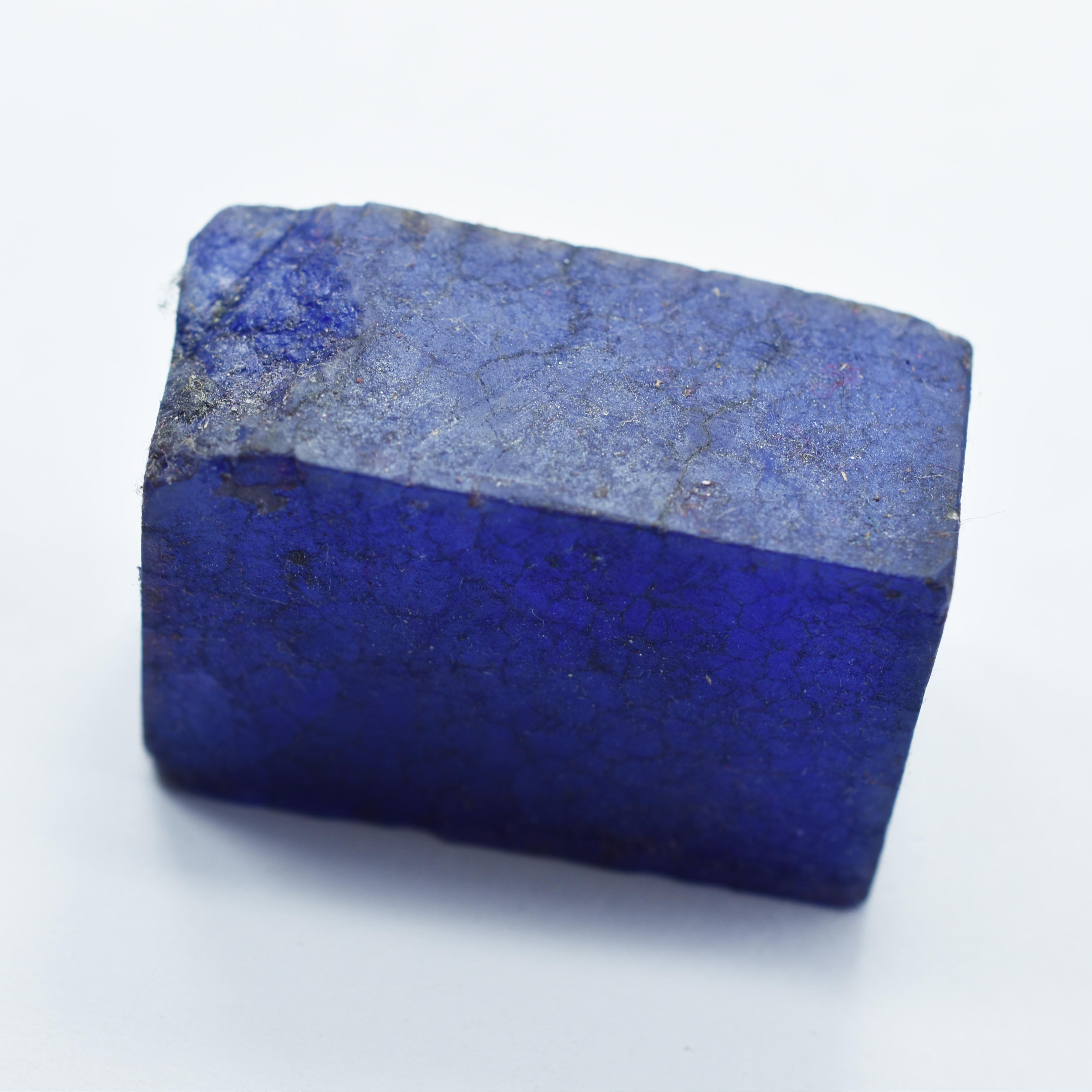 

Raw Natural Blue Sapphire Stone 320.23 Uncut CERTIFIED Raw Rough Huge Size S323 39.3 mm approx синій