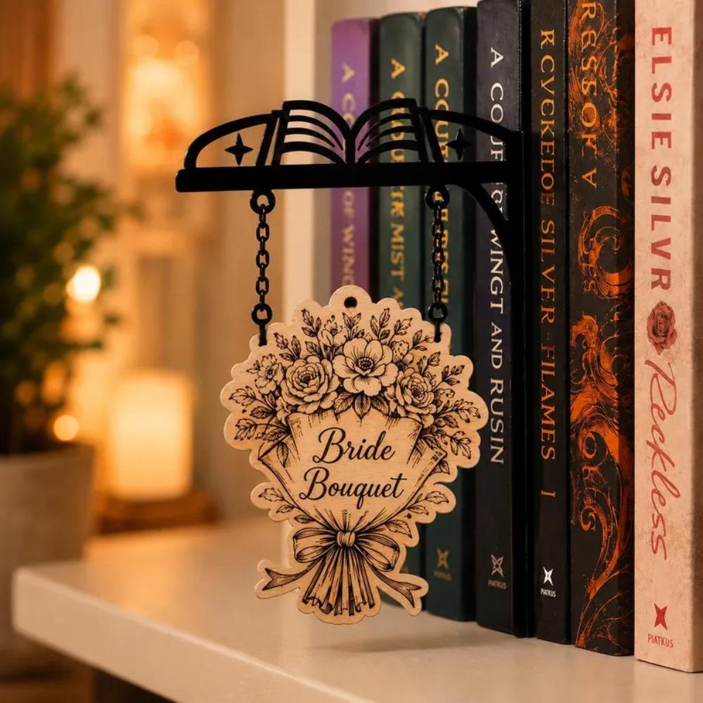 Miniature Book Shape Metal Bookshelf Sign Rustic Reading Nook DIY Tag Holder  Dorm