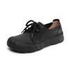 Johnature Retro Lace Up Soft Soled Shoes Comfortable Genuine Leather Versatile Women's Flat Shoes