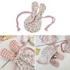 Portable Lightweight Drawstring Closure Bag with Cartoon Rabbit Ears Floral Design for Makeup Organizer Mini Purse