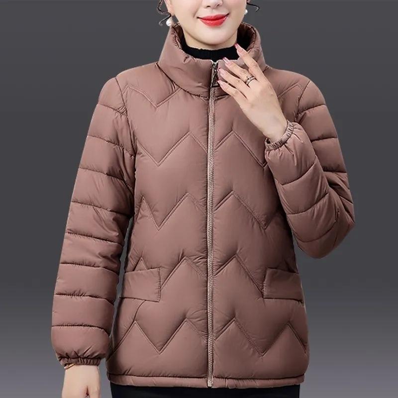 Winter Mom Down Cotton Coat Short Stand Up Collar Coat Women's Korean Edition Thick Loose Down Cotton Jacket