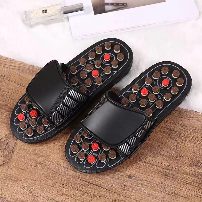 Japanese Polka Dot Acupoint Massage Slippers - Rotating Health Care Footwear