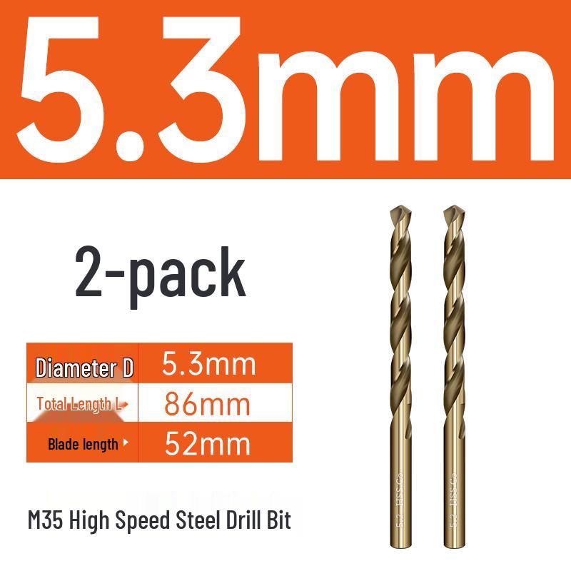 M35 Cobalt Twist Drill Bits Set for Stainless Steel, High Hardness, Straight Shank, Hand & Electric Drills
