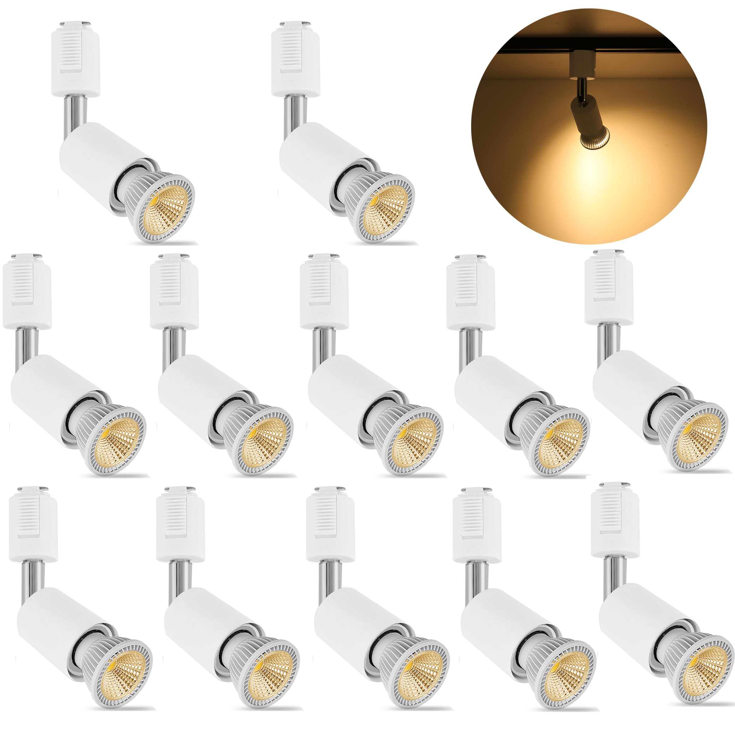 

50W E26 Spotlight with LED Bulbs, White, 12-Piece Set, for Duct Rail Lighting, Lighting Rail, Rail Lighting, and Lighting Fixtures.