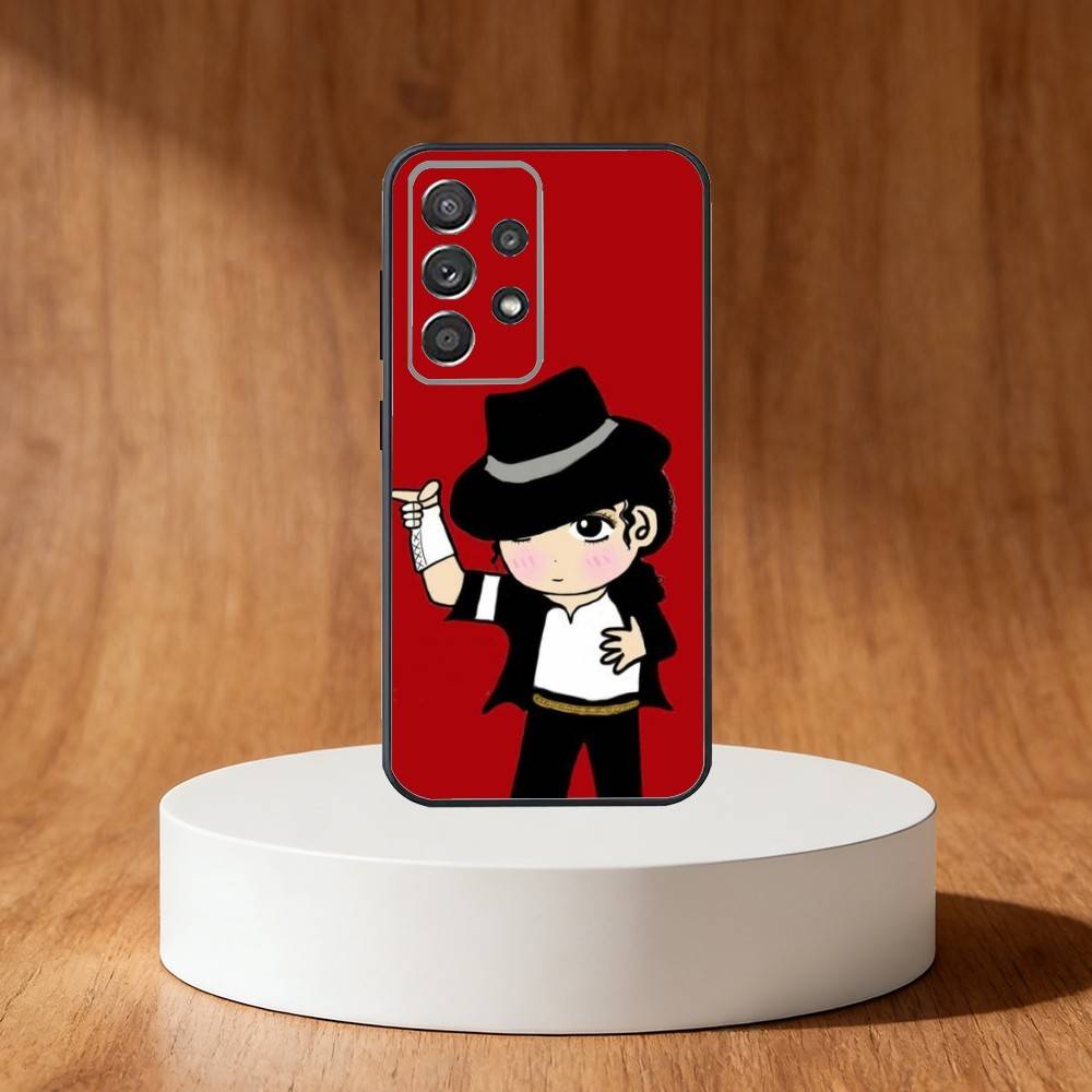 Cute Cartoon M-Michael J-Jackson Phone Case For Samsung S25,S24,S21,S22,S23,S30,Ultra,S20,Plus,Fe,Note,10,9,5G Black Cover