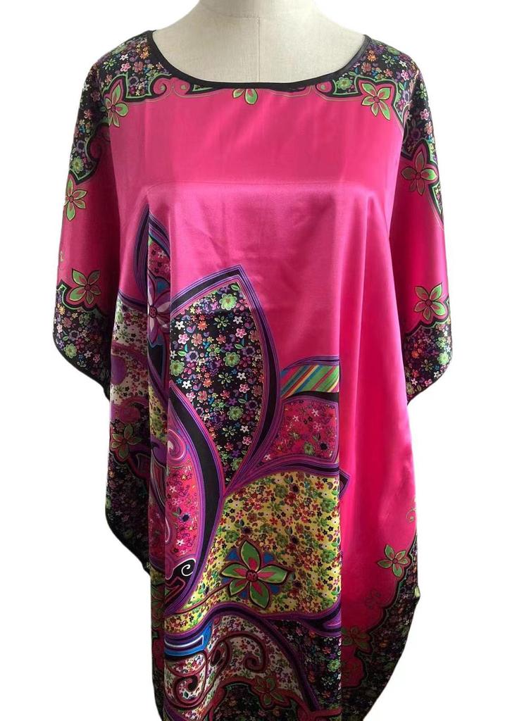 Elegant Lady Silk Robe Set: Qipao Pajamas, Tang Suit, One-Piece Bathrobe Homewear