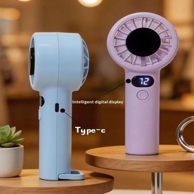 Portable Handheld Fan With Digital Display Usb Rechargeable Mini Fan For Travel Outdoor