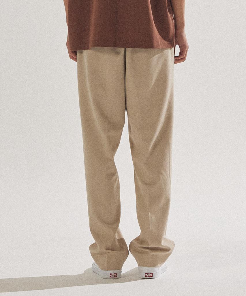 PALAP Unisex Essential Semi-Wide Elastic Waist Slacks Pants_Pl24F7Pt012_Lbe