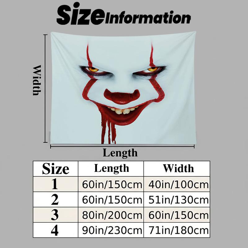 Pennywise Printed Tapestry – Wall Hanging for Bedrooms, Dorms, and Home Decor
