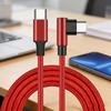 60W USB C To USB C Fast Charging Cable 480Mbps Data Transfer Nylon Braided Right Angle Type C Cable For Phone Laptop Tablet