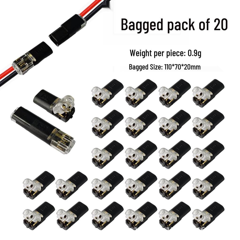 LED Quick Connector | Strip-Free & Solder-Free Double Wire Plug - Pull-Out Type D2 T1