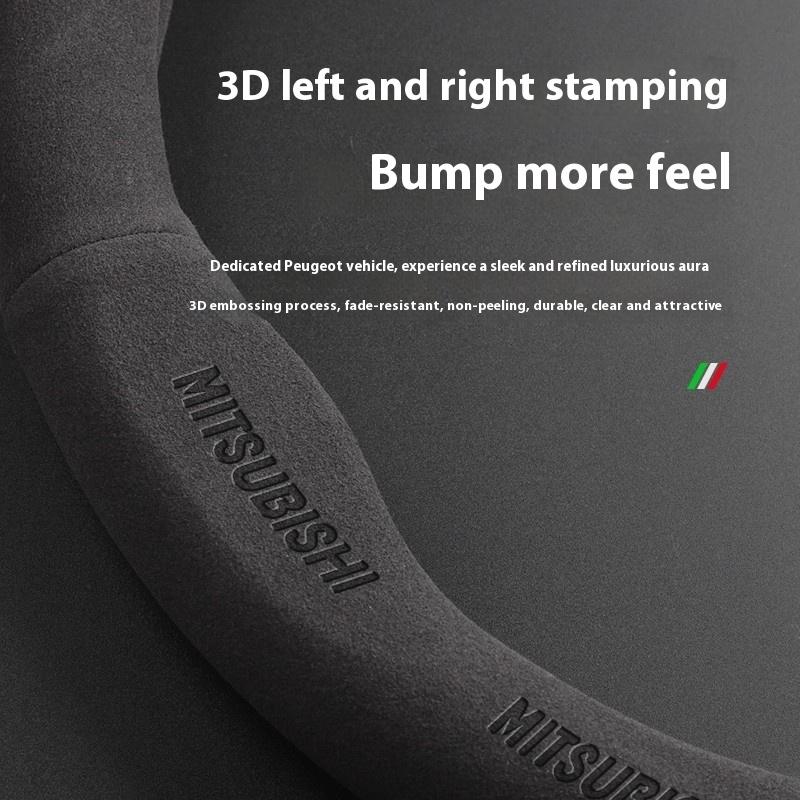 For Mitsubishi Outlander Pajero Asx Colt Lancer EX Evolution X L200 Triton RALLIART Car Suede Carbon Fiber Steering Wheel Cover PO2