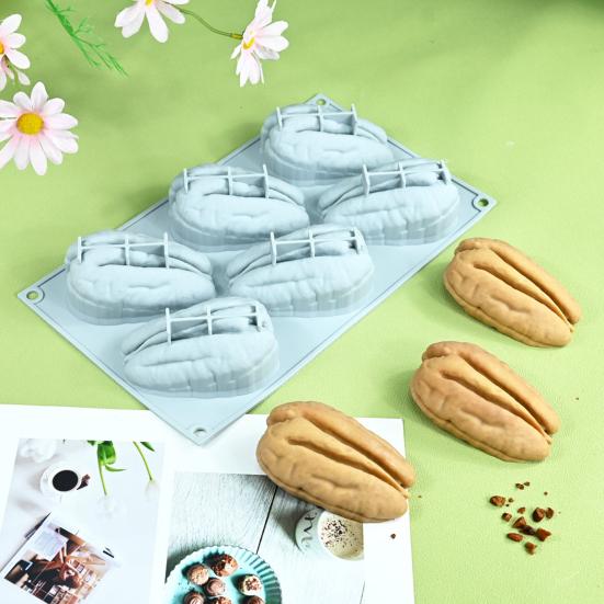 Almond Nut Mousse Cake Mold Coffee Bean Shaped Silicone Baking Pan for French Desserts Jelly Chocolate Non-Stick Easy-Release Dessert Mold