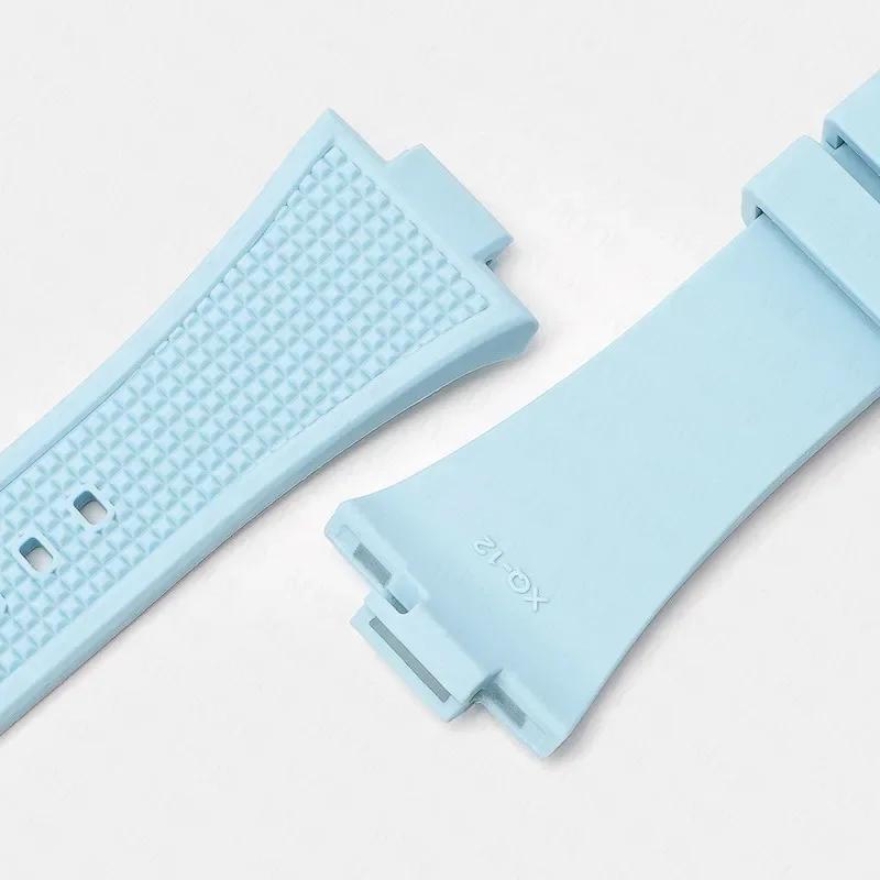 Pasek z wypukłym zakończeniem 12mm*26mm do serii Tissot PRX T137.407/T137.410 Super Player 40mm Męski Gumowy Silikonowy Pasek do Zegarka Bransoleta